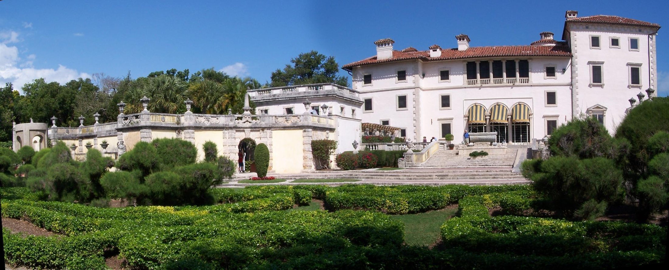 Vizcaya Museum and Gardens viewed from the south gardens